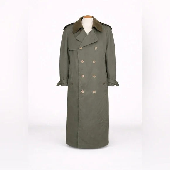 LONDON FOG - Trench Coat with Removable Wool Lining | Olive Green Belted Coat - Picture 3 of 16